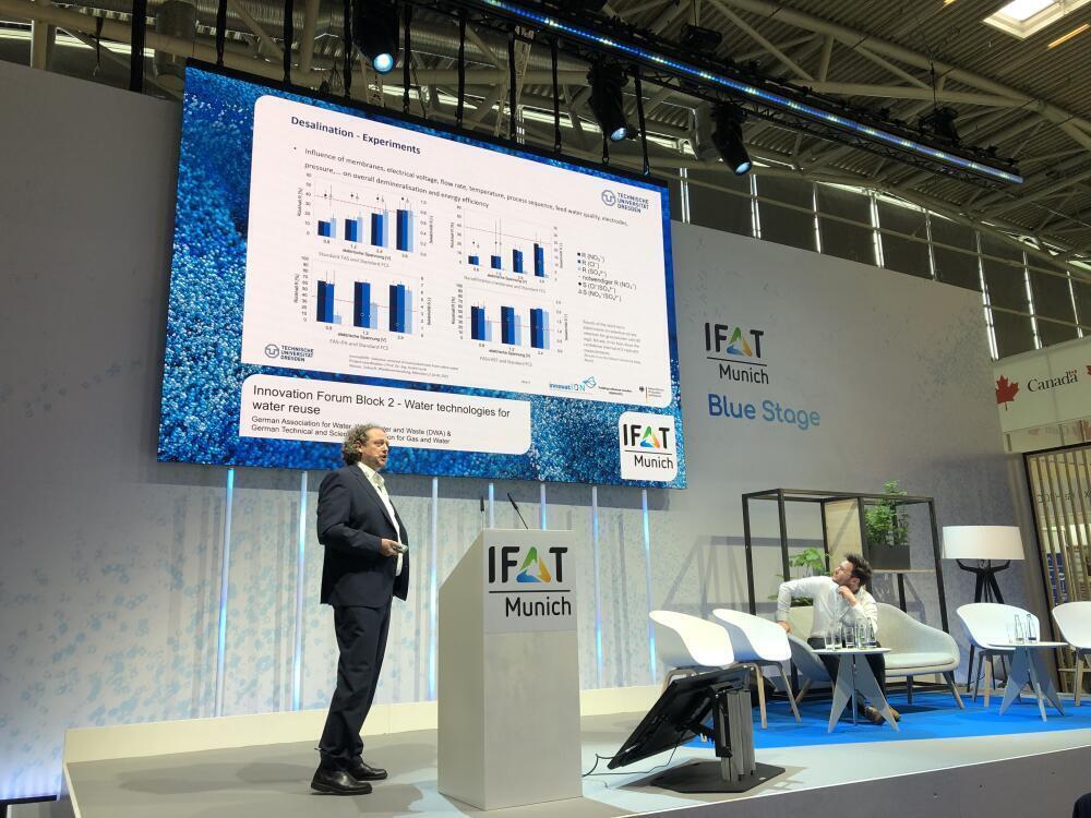 Presentation of the innovatION project on the blue Stage at IFAT